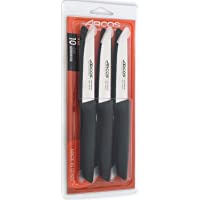 Arcos Serie Niza- Juego 6 pzas Cuchillo para Verduras- Hoja de 110 mm- Mango Color Negro- 6 UDS